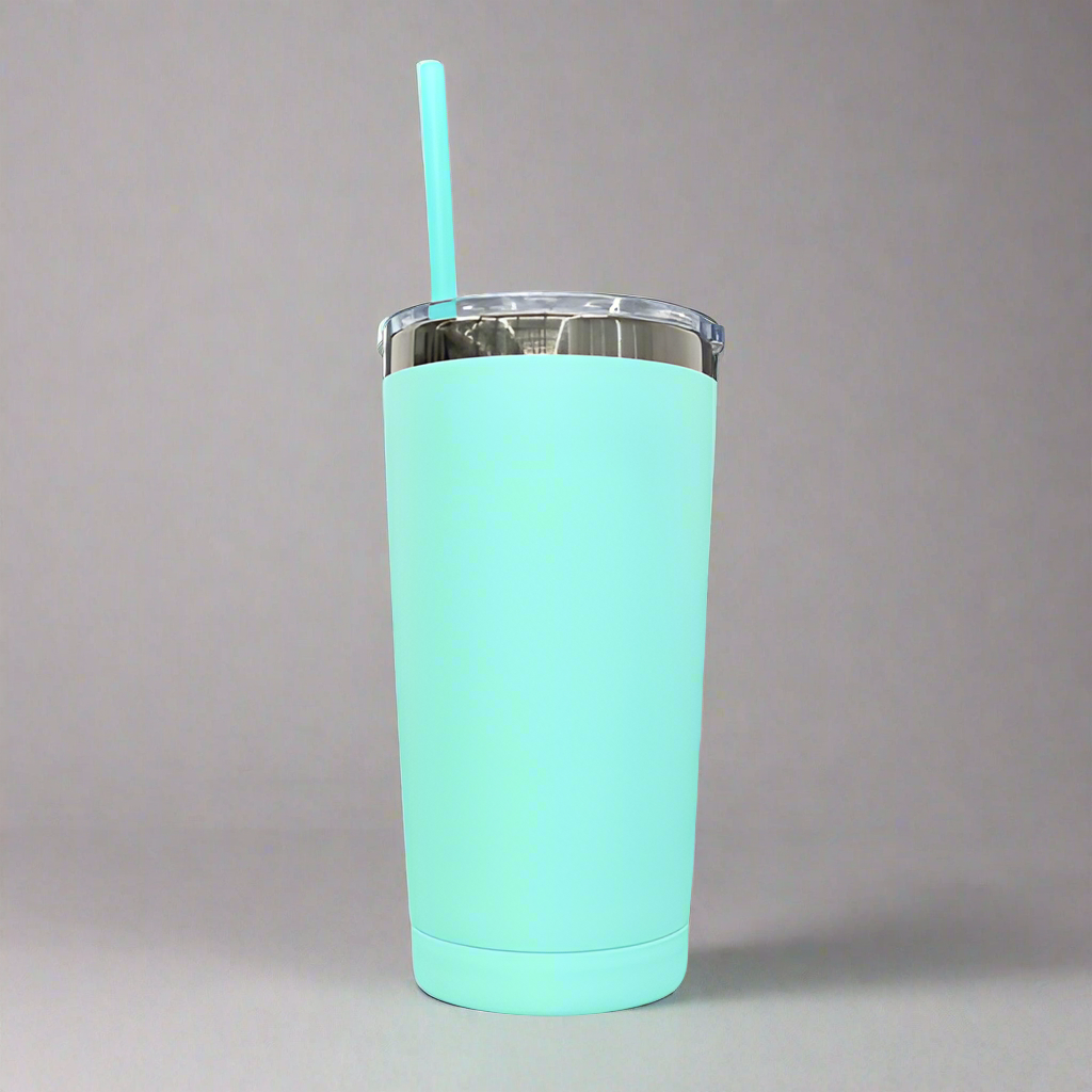 20oz Mirror Black Plated Tumbler - Turquoise