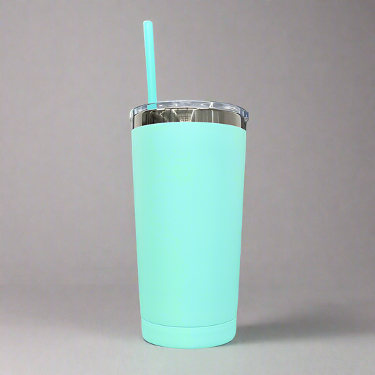 20oz Mirror Black Plated Tumbler - Turquoise
